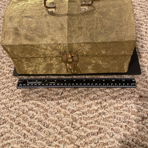 NWT & Vintage Set of 2 Gold Mesh Stacking Storage Boxes - Picture 2 of 13